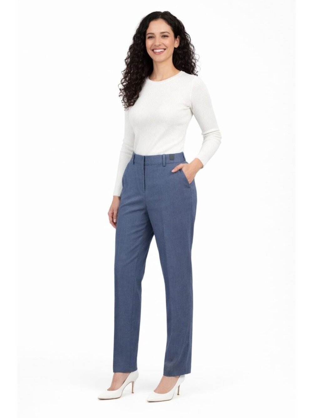 Ann Taylor Loft 6T Womens Curvy Dress Pants Blue